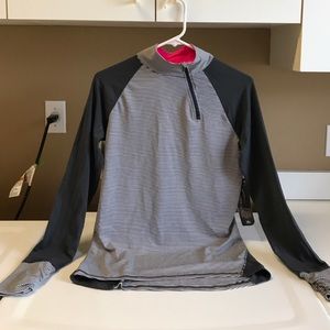 NWT Gray & white striped tee